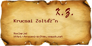 Krucsai Zoltán névjegykártya