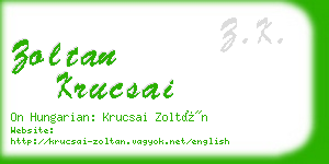 zoltan krucsai business card